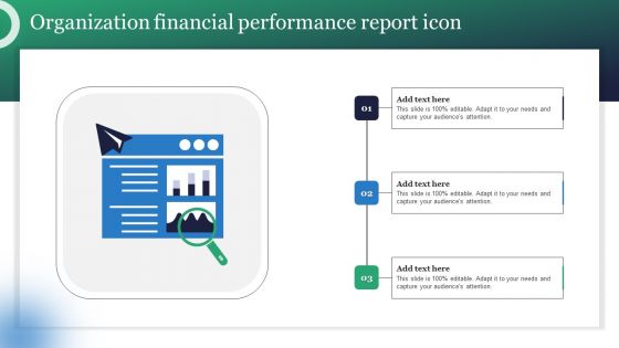 Organization Financial Performance Report Icon Mockup PDF