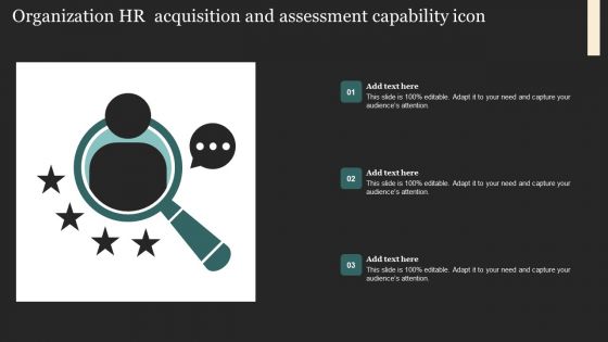 Organization HR Acquisition And Assessment Capability Icon Sample PDF