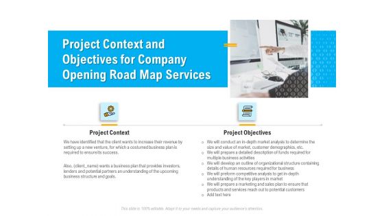 Organization Inception Timeline Proposal Project Context And Objectives For Company Opening Road Map Services Guidelines PDF