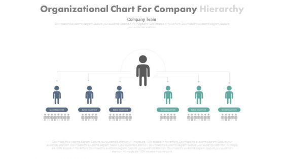 Organization Structure Chart With Two Levels Powerpoint Template
