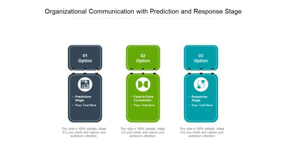 Organizational Communication With Prediction And Response Stage Ppt PowerPoint Presentation File Slide Download PDF