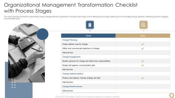 Organizational Management Transformation Checklist With Process Stages Ideas PDF Organizational Management Transformation Checklist With Process Stages Ideas PDF