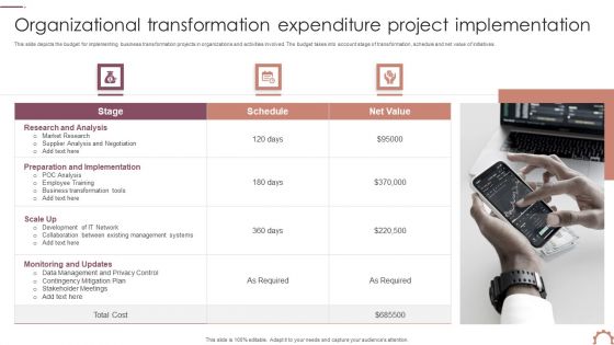 Organizational Transformation Expenditure Project Implementation Demonstration PDF