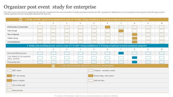 Organizer Post Event Study For Enterprise Portrait PDF