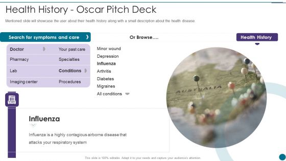 Oscar Capital Raising Pitch Deck Health History Oscar Pitch Deck Formats PDF
