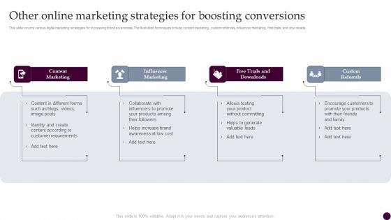 Other Online Marketing Strategies For Boosting Conversions Strategies For Acquiring Consumers Information PDF