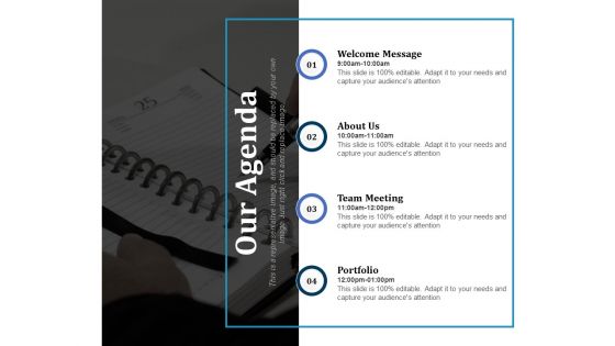 Our Agenda Ppt PowerPoint Presentation Infographic Template Example Topics