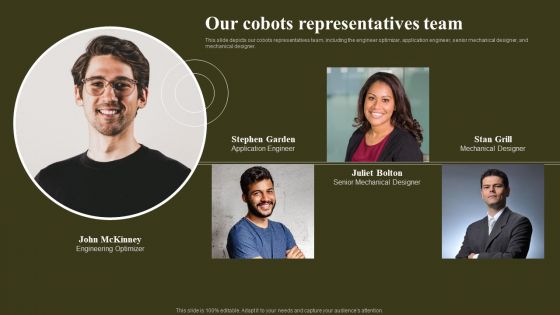 Our Cobots Representatives Team Revolutionizing Human Machine Collaboration Cobots Topics PDF