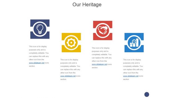Our Heritage Template 1 Ppt PowerPoint Presentation Gallery Microsoft