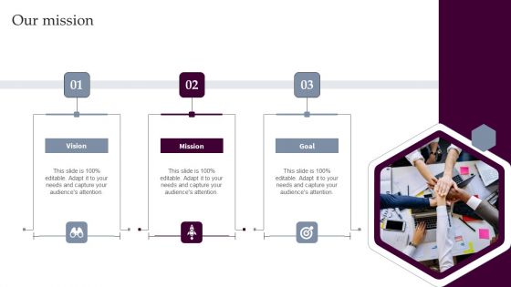 Our Mission Strategies For Acquiring Consumers With Customer Acquisition Budget Background PDF