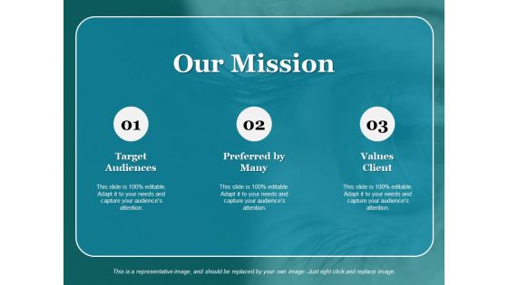 Our Mission Target Audiences Values Client Ppt PowerPoint Presentation Styles Format