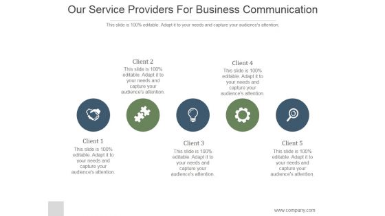 Our Service Providers For Business Communication Ppt PowerPoint Presentation Layouts