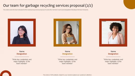 Our Team For Garbage Recycling Services Proposal Rules PDF