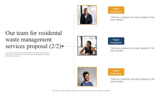 Our Team For Residental Waste Management Services Proposal Elements PDF