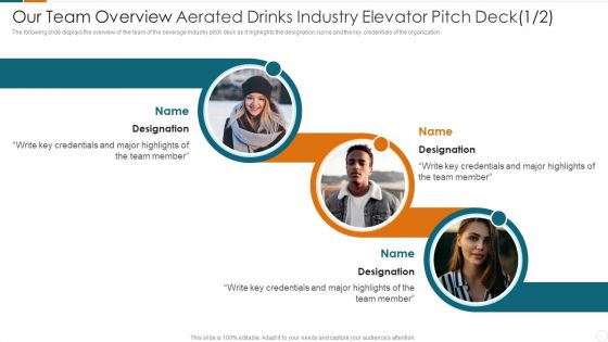 Our Team Overview Aerated Drinks Industry Fundraising Pitch Deck For Carbonated Drinks Industry Slides PDF