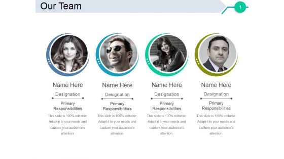 Our Team Template 2 Ppt PowerPoint Presentation Inspiration Slide Portrait