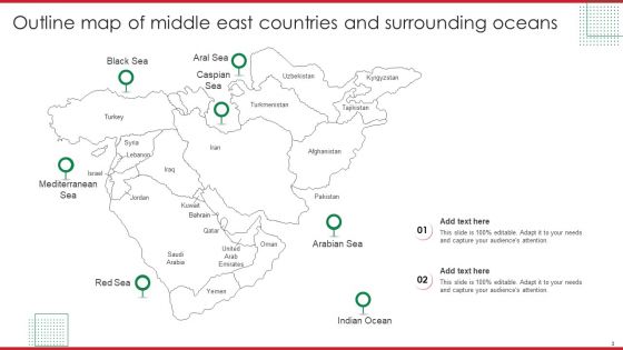 Outline Map Of Middle East Countries Ppt PowerPoint Presentation Complete With Slides