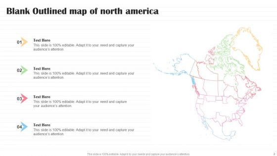 Outlined Map Of North America Ppt PowerPoint Presentation Complete With Slides