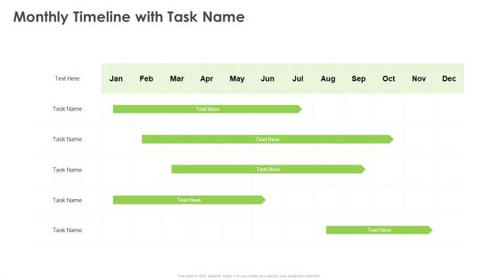 Outstanding Employee Monthly Timeline With Task Name Ppt Summary Smartart PDF