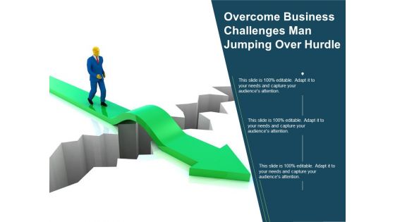 Overcome Business Challenges Man Jumping Over Hurdle Ppt PowerPoint Presentation Outline Templates