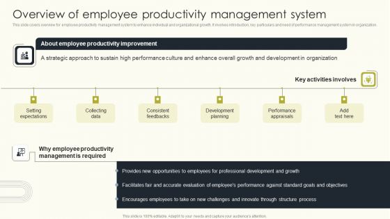 Overview Of Employee Productivity Management System Employee Performance Management Inspiration PDF
