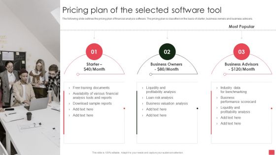 Overview Of Organizational Pricing Plan Of The Selected Software Tool Brochure PDF