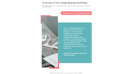 Overview Of The Yearly Business Summary One Pager Documents Overview Of The Yearly Business Summary One Pager Documents