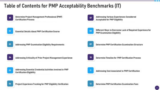 PMP Acceptability Benchmarks IT Ppt PowerPoint Presentation Complete With Slides