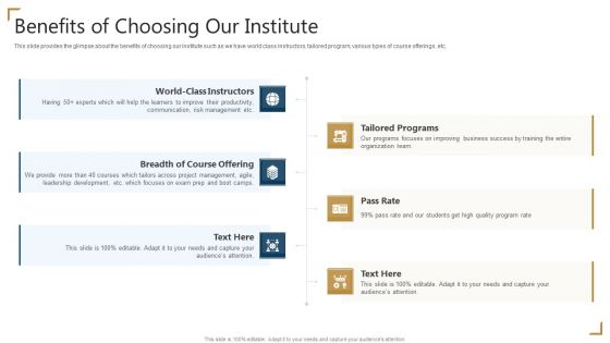 PMP Certification Benefits Of Choosing Our Institute Ppt Icon Designs Download PDF PMP Certification Benefits Of Choosing Our Institute Ppt Icon Designs Download PDF