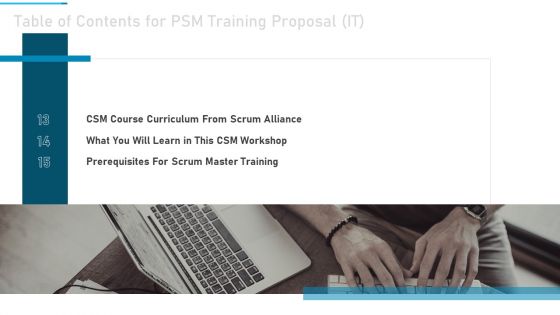 PSM Training Proposal IT Ppt PowerPoint Presentation Complete Deck With Slides