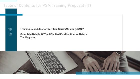 PSM Training Proposal IT Ppt PowerPoint Presentation Complete Deck With Slides