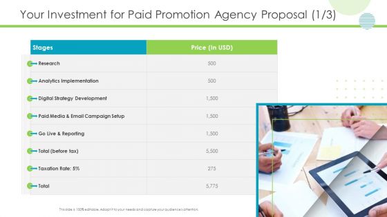 Paid Promotion Agency Proposal Ppt PowerPoint Presentation Complete Deck With Slides