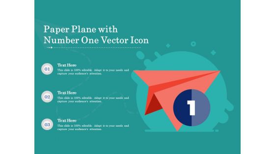 Paper Plane With Number One Vector Icon Ppt PowerPoint Presentation Ideas Gridlines PDF