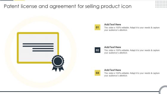 Patent License And Agreement For Selling Product Icon Ideas PDF