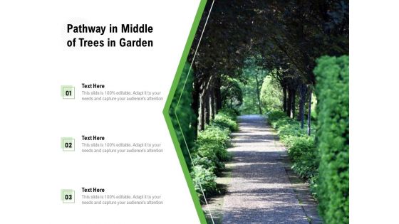 Pathway In Middle Of Trees In Garden Ppt PowerPoint Presentation File Formats PDF