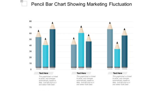 Pencil Bar Chart Showing Marketing Fluctuation Ppt PowerPoint Presentation Outline Show
