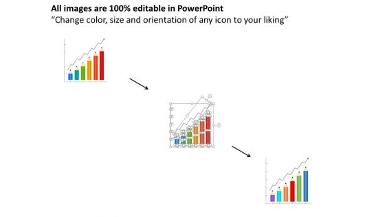 Pencil Business Growth Arrow Chart Powerpoint Template