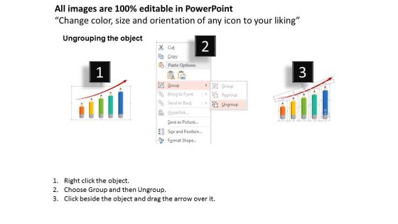 Pencil Graph Showing Yearly Profit Growth Powerpoint Templates