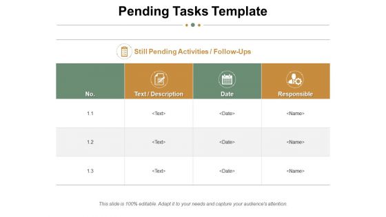 Pending Tasks Template Ppt PowerPoint Presentation Summary Ideas