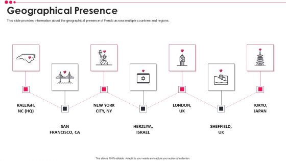 Pendo Venture Capital Financing Pitch Deck Geographical Presence Microsoft PDF Ideas PDF