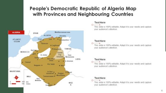 Peoples Democratic Republic Of Algeria Map Provinces Ppt PowerPoint Presentation Complete Deck With Slides