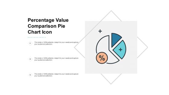 Percentage Value Comparison Pie Chart Icon Ppt PowerPoint Presentation Model Clipart Images