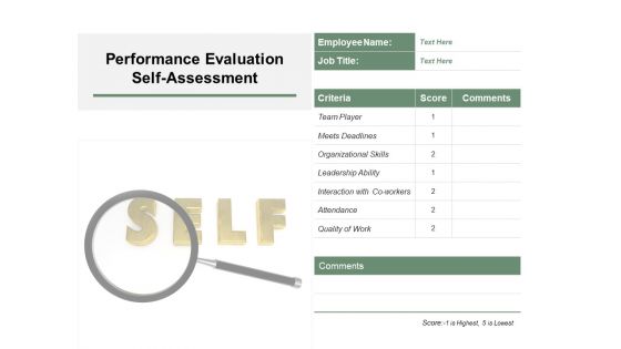 Performance Evaluation Self Assessment Ppt PowerPoint Presentation Show Elements