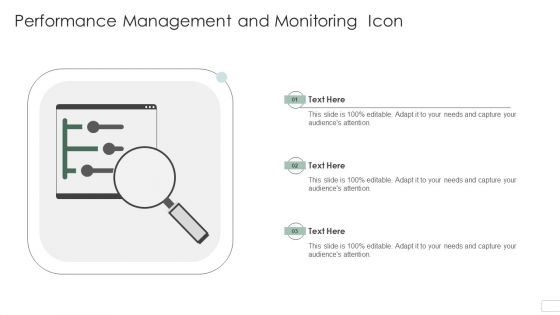 Performance Management And Monitoring Icon Template PDF Performance Management And Monitoring Icon Template PDF