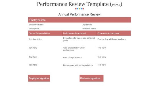Performance Review Template Part 2 Ppt PowerPoint Presentation File Slideshow Performance Review Template Part 2 Ppt PowerPoint Presentation File Slideshow