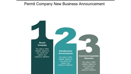 Permit Company New Business Announcement Customer Acquisition Retention Ppt PowerPoint Presentation Styles Example