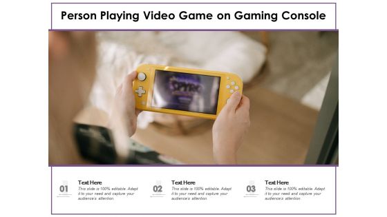 Person Playing Video Game On Gaming Console Ppt PowerPoint Presentation Gallery Microsoft PDF