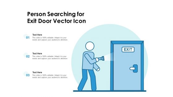 Person Searching For Exit Door Vector Icon Ppt PowerPoint Presentation Icon Infographics PDF