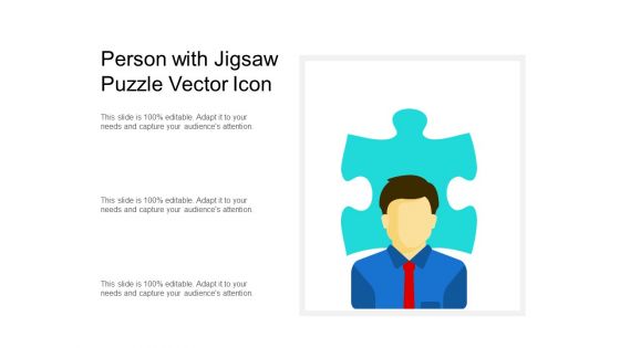 Person With Jigsaw Puzzle Vector Icon Ppt PowerPoint Presentation Layouts Slide Download PDF