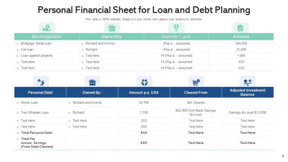 Personal Finance Budget Worksheet Ppt PowerPoint Presentation Complete Deck With Slides
